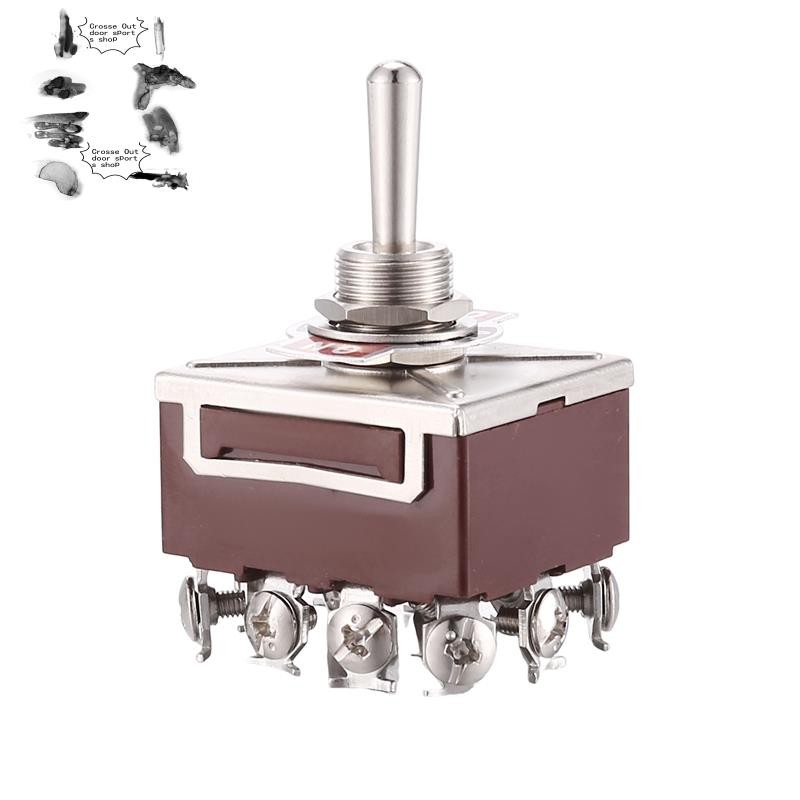 AC 380V 10A เปิด/ปิด/ON 3 ตําแหน่ง 12 Pin Latching Toggle Switch 4PDT