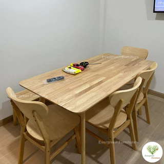 Evergreen Furniture โต๊ะทานข้าว ชุดโต๊ะรับประทานอาหาร (เก้าอี้ 4 ม้านั่ง 1) ขนาด 150-180 ซม