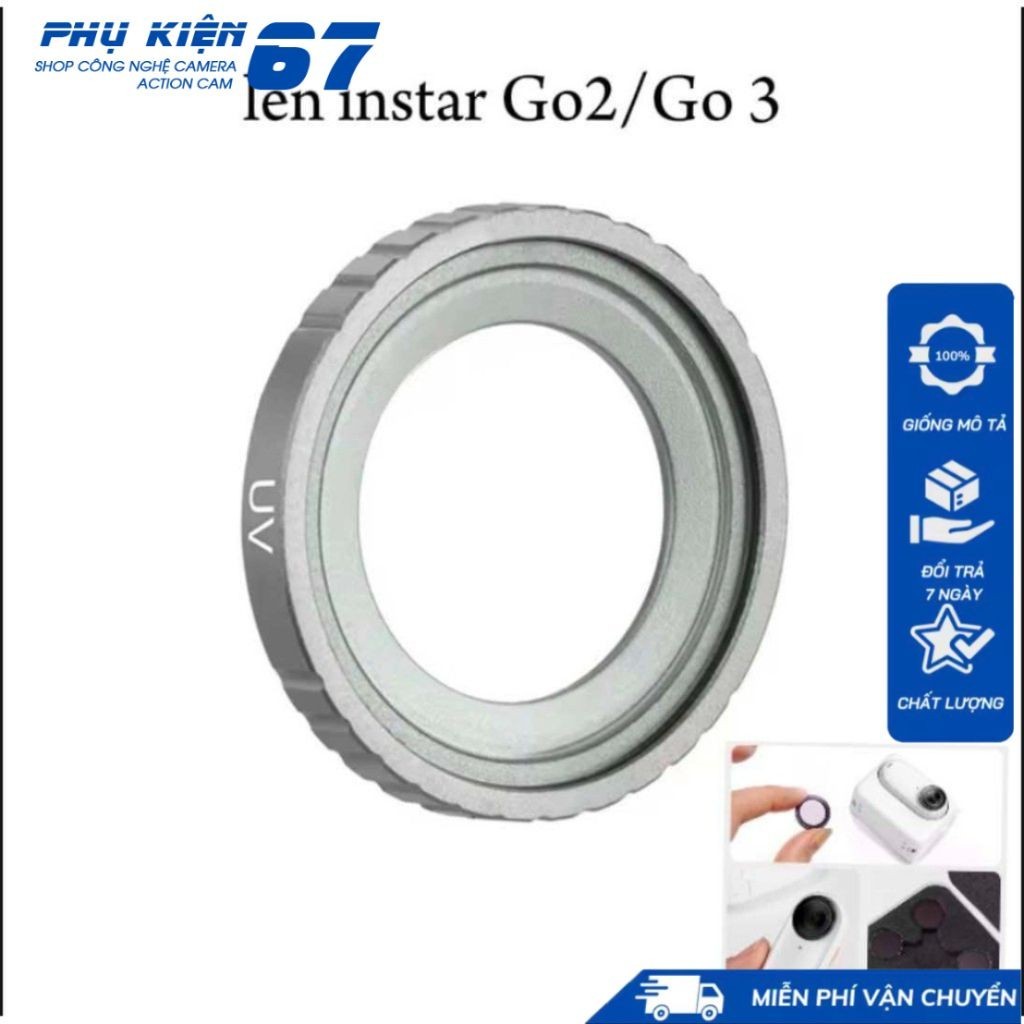 Instar Go 2 3 กล้องเลนส์ uv, instar 360 go2/3 เลนส์อุปกรณ์เสริมแว่นตาอุปกรณ์เสริมที่สุด 67VN
