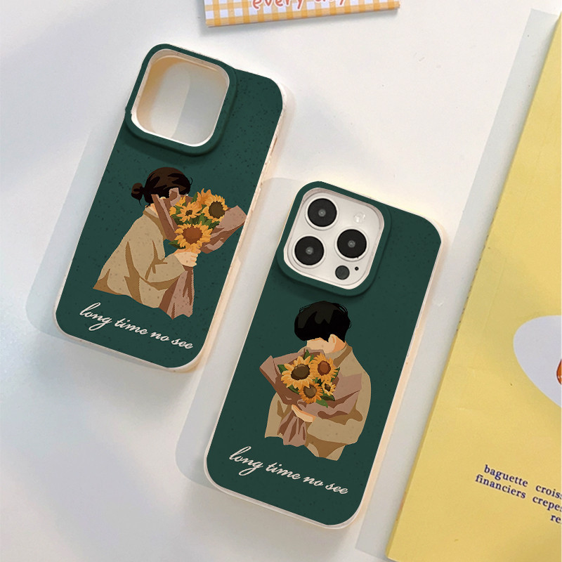 สำหรับ iPhone 11 13 For เคสไอโฟน14 15 12 Pro Max X XR XS MAX 6 7 8 14 15 Plus 12 13 MINI คู่รักซีรีส์ Sunflower รุ่น เคส ราคา ถูกที่สุด ดีลบีเคเค แกลเลอรีภาพที่ 6
