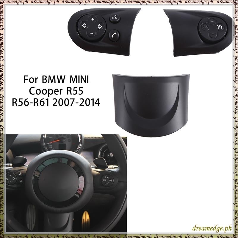 [SKG] Audio Cruise สวิตช์ควบคุมพวงมาลัยรถยนต์ Trim Cover สีดํา ABS สําหรับ MINI Cooper R55 R56 R57 R
