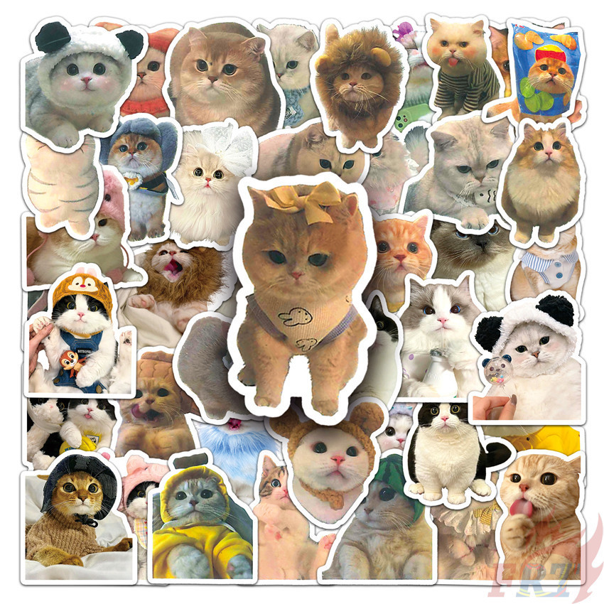 100Pcs/Set Q Funny Kitten Mini Stickers DIY Fashion Waterproof Doodle Decal Stickers