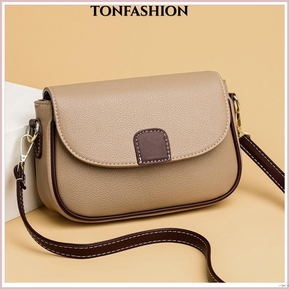Tonfashion กระเป๋าถือ กระเป๋าสะพายไหล่ สะพายข้าง หนัง ความจุสูง สําหรับผู้หญิง
