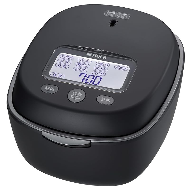 【Direct from Japan】TIGER electric rice cooker 5.5 cups clay pot pressure IH style clay pot boiling continuous non-stop heating multi-stage pressure Black JPL-H10NK