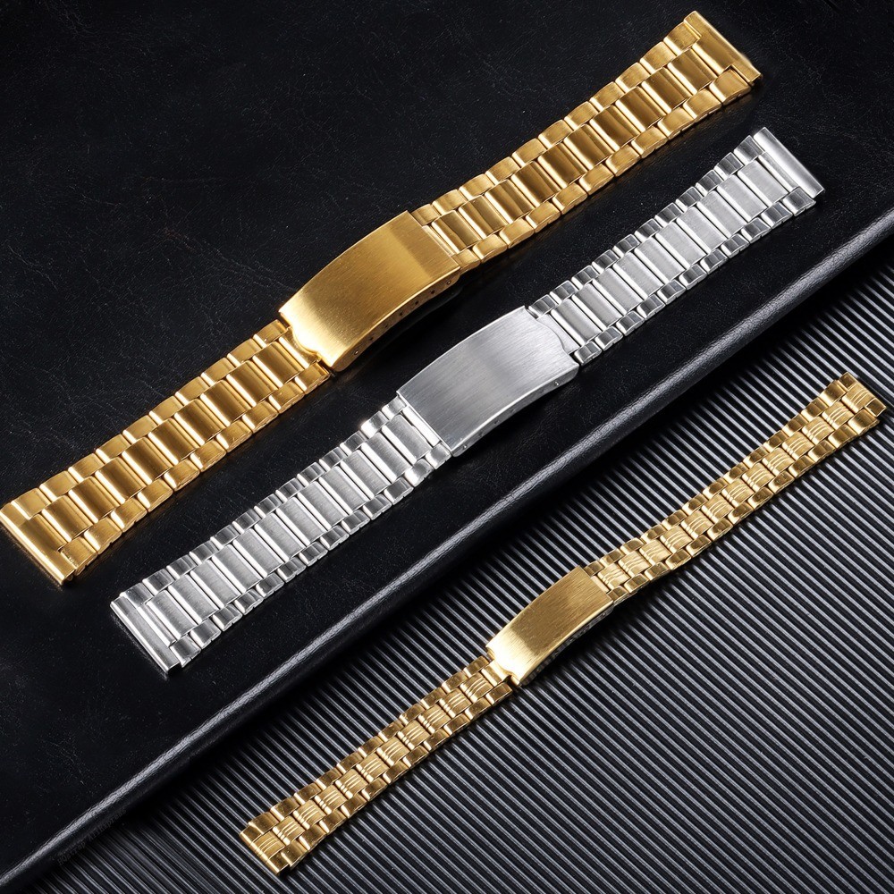 สายนาฬิกาข้อมือ สเตนเลส 20 มม. 18 มม. 14 มม. 12 มม. สากล สมาร์ทวอทช์ เปลี่ยนได้ สายรัดข้อมือ เงิน เข็มขัด ทอง โลหะ สร้อยข้อมือ