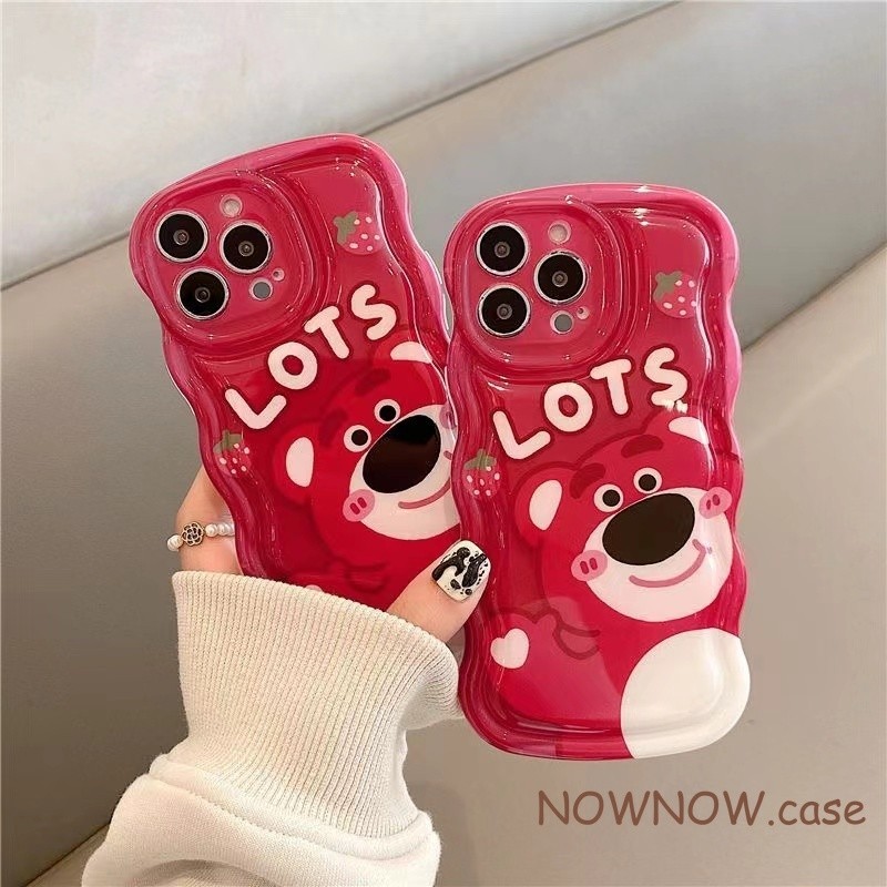 เคสโทรศัพท์มือถือ แบบนิ่ม ลายการ์ตูนหมี และสตรอเบอร์รี่น่ารัก สําหรับ iPhone 15 14 13 12 11 Pro MAX X XR XS MAX 7 8 Plus