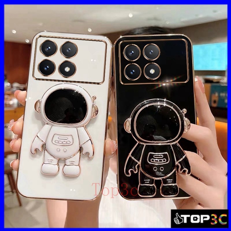 เคส Poco X6 Pro Poco M6 Pro PocoC65 Poco F5 Pro Poco X5 Pro Poco X5 5G เคสโทรศัพท์มือถือ ลายนักบินอวกาศ Nasa พร้อมขาตั้ง สําหรับ YHY