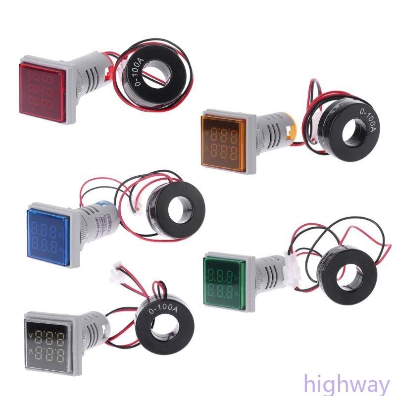 Hi โวลต์มิเตอร์ แอมมิเตอร์ AC 0-100A 60-500V มิเตอร์ จอแสดงผลคู่ LED โวลต์มิเตอร์ LED ดิจิตอล แรงดันไฟฟ้า เครื่องทดสอบกระแสไฟฟ้า ตรวจจับ