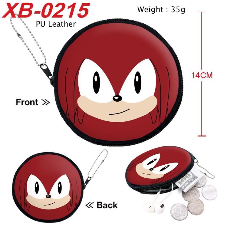 กระเป๋าสตางค์ กระเป๋าใส่เหรียญ ทรงกลม ลายการ์ตูน Sonic Teirusu มีซิป ขนาดเล็ก เหมาะกับของขวัญ สําหรับนักเรียน และเด็ก