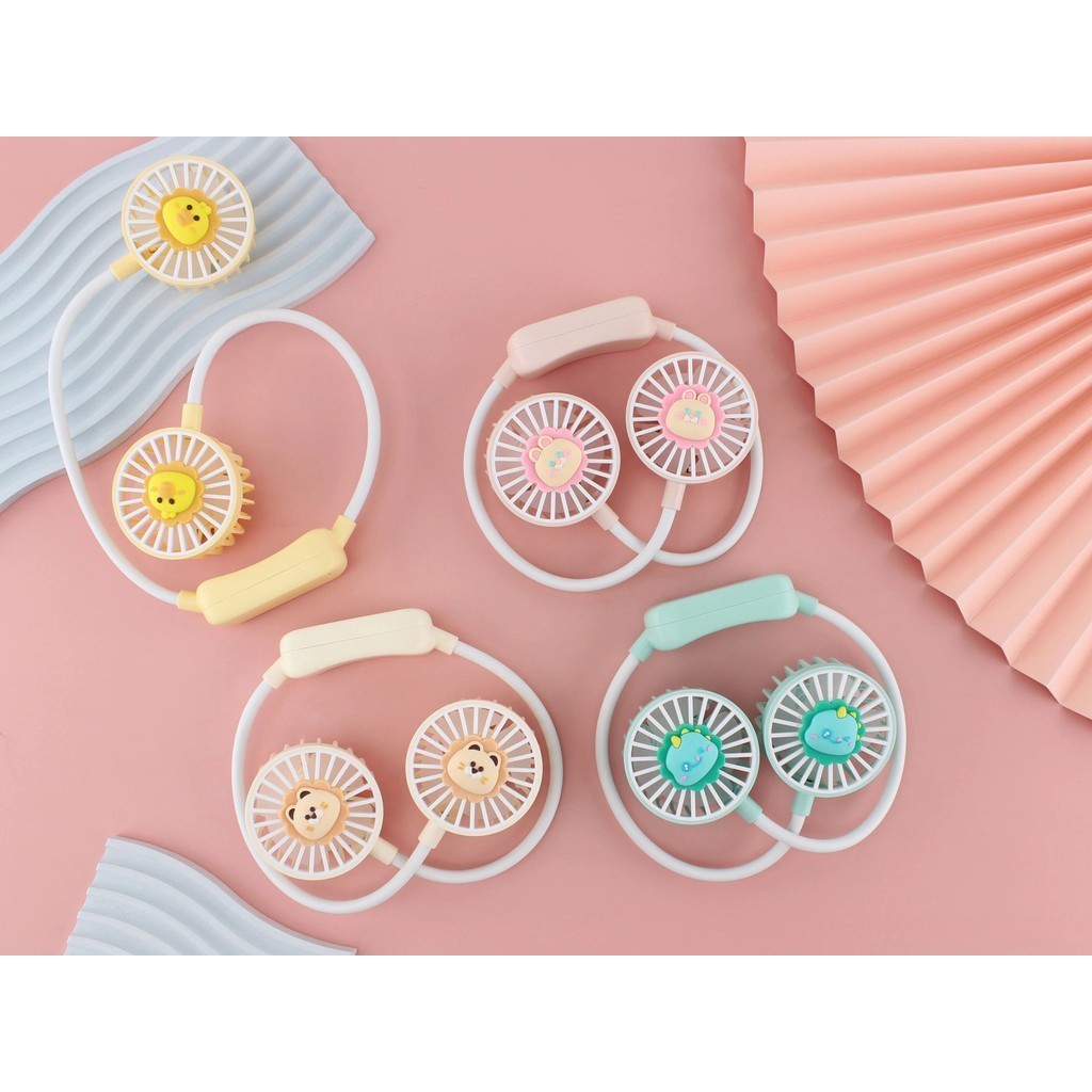 ลายใหม่ 2024! พัดลมห้อยคอ Portable Rechargeable Fan USB ชาร์จใหม่ รุ่น5583 ได้ 360°พัดลม พัดแบบพกพา
