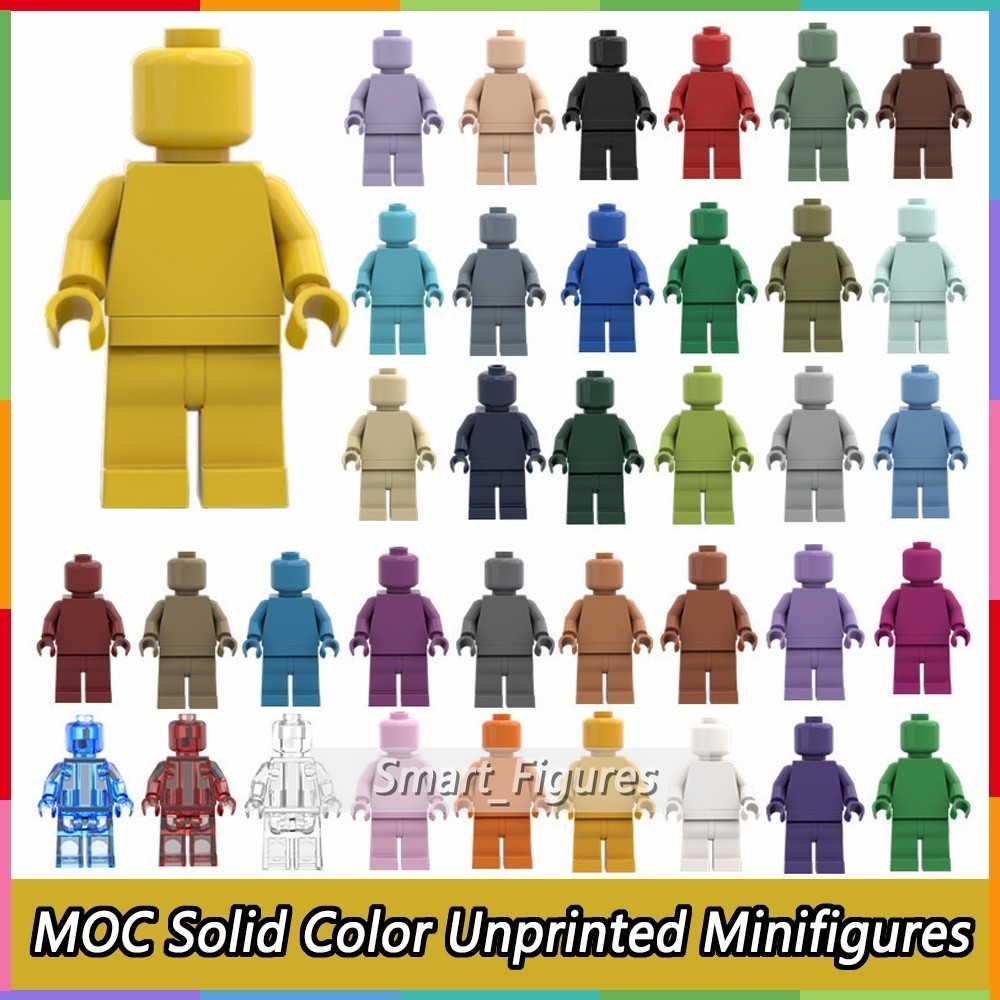 บล็อกตัวต่อฟิกเกอร์ MOC ขนาดเล็ก สีพื้น Diy ของเล่นสะสม