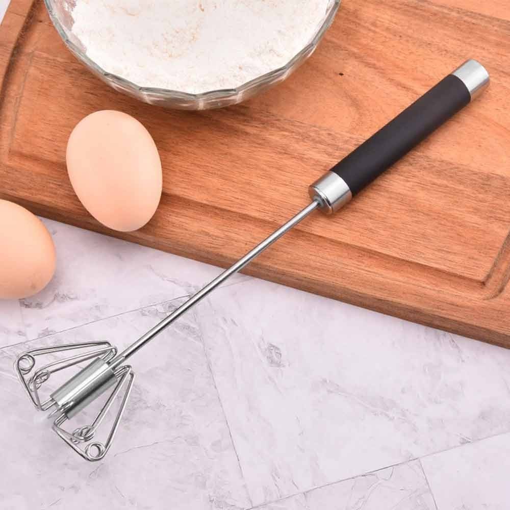 Stainless steel semi-automatic rotary hand whisk batter cake mixer