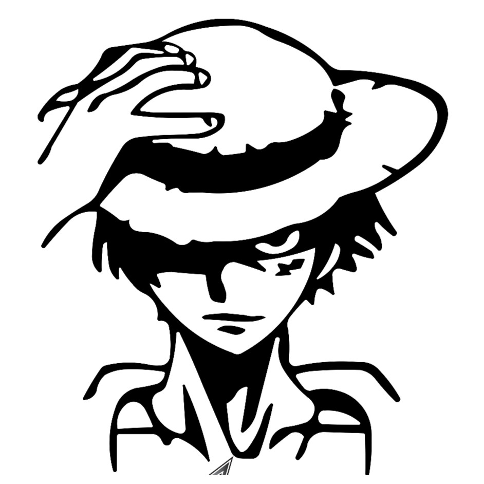 CAHAYA LUFFY HAT STICKER ONE PIECE CUTTING STICKER LIGHT MEMANTULKAN UK 7 ซม.