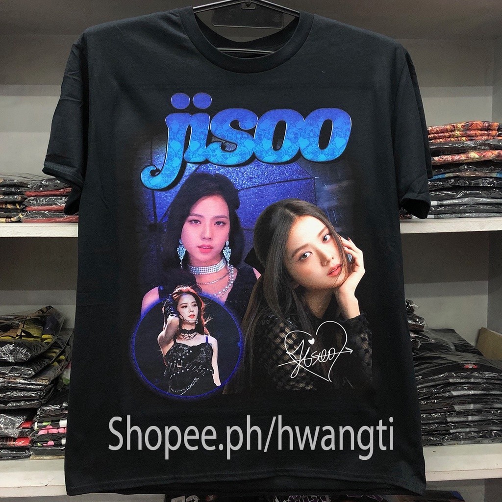 เสื้อยืดJISOO BLACKPINK SHIRT DTG ( B-031 )Shirts Oversized T Shirt For Women Men Unisex Tops Top ขน