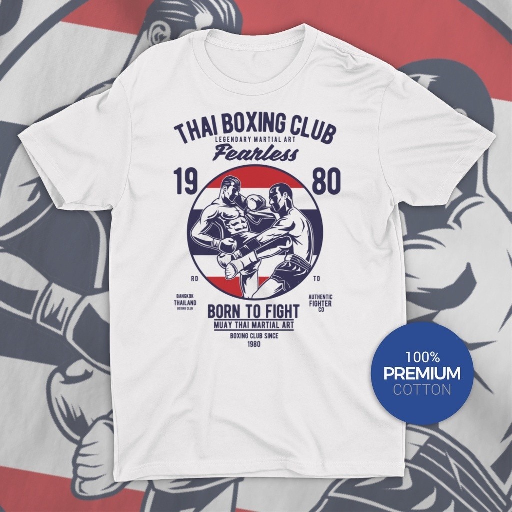 【cotton Tshirts👕】Martial Art Tshirt Boxing Club Muay Thai Gym Fitness Workout Tomoi Kickboxing Unise