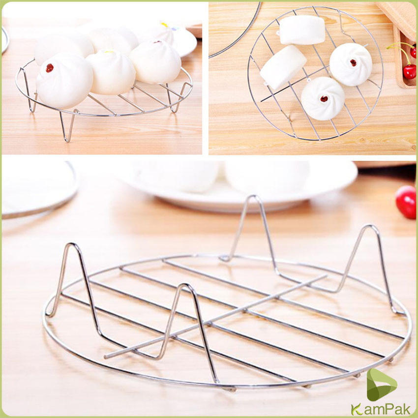 KamPak ขาตะแกรงสแตนเลส อุปกรณ์เสริม สำหรับหม้อทอดไร้น้ำมัน ขาตั้งสแตนเลส Single layer steaming rack