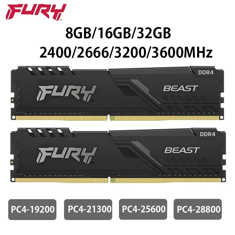 Kingston HyperX FURY แรมหน่วยความจําเกม DDR4 4GB 8GB 16GB 2400 2666 3200 DIMM