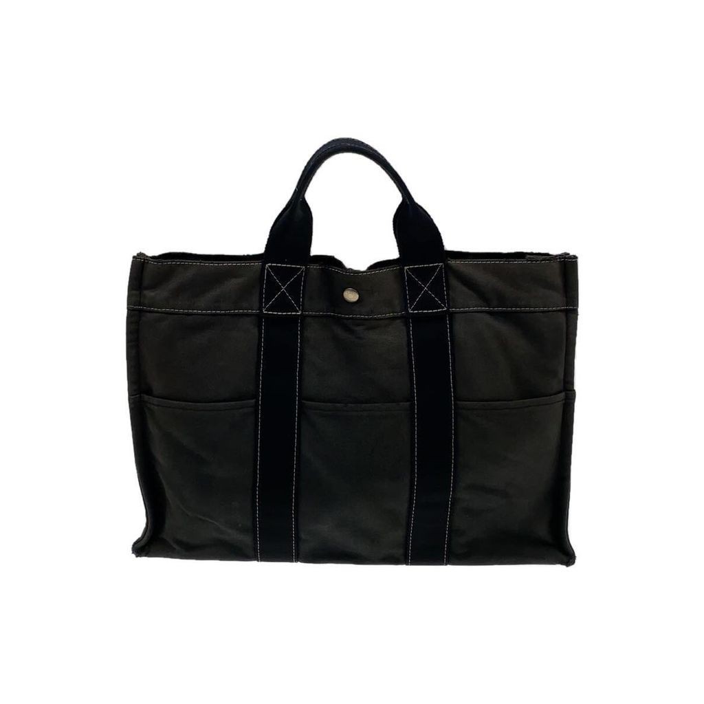 HERMES Tote Bag Canvas Black Direct from Japan Secondhand