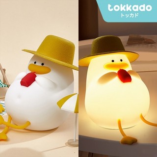 TOKKADO Dipo Lampu Tidur Silicone Charge LED Bebek Topi Stand HP Lucu