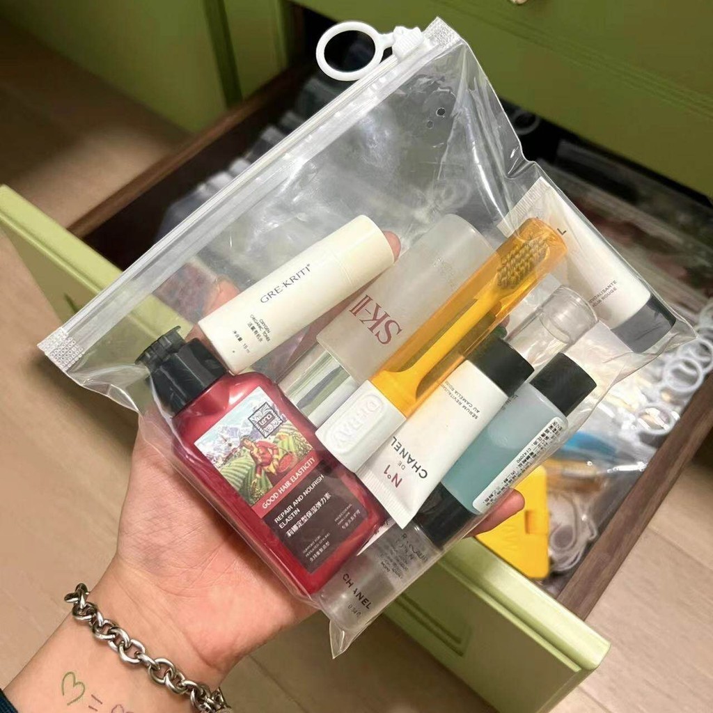 ถุงซิป สีขาวขุ่น 1PCS ถุงซิป สีขาวขุ่น สําหรับจัดเก็บเอกสาร ผลิตภัณฑ์ดูแลผิว หน้ากาก