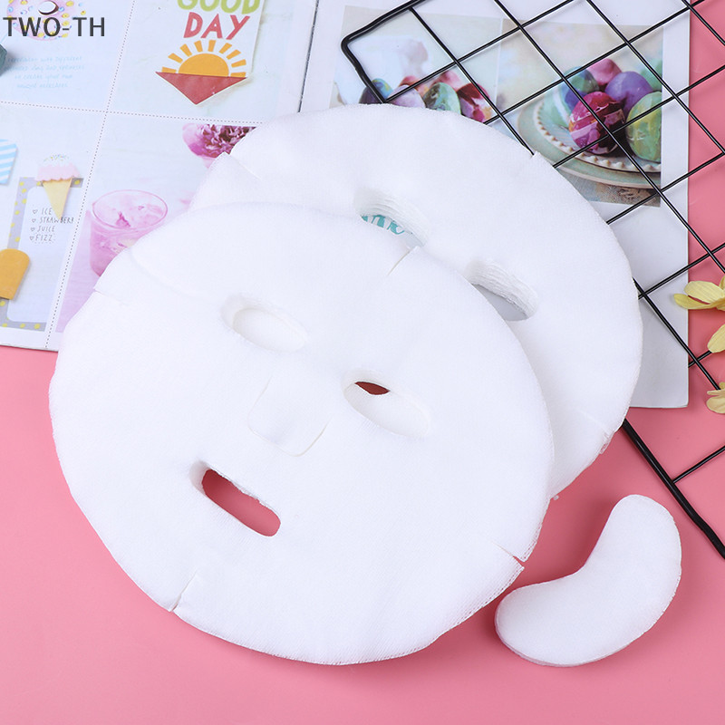 Two-th แผ่นกระดาษมาส์กหน้า ผ้าฝ้าย แบบใช้แล้วทิ้ง DIY 100 ชิ้น