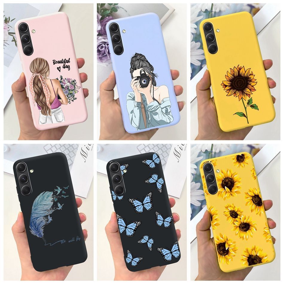 เคสโทรศัพท์มือถือ ซิลิโคนนิ่ม ลายดอกทานตะวัน ดอกเดซี่ สีแคนดี้ แฟชั่น สําหรับ Samsung Galaxy A55 A55 5G SM-A556B A556V