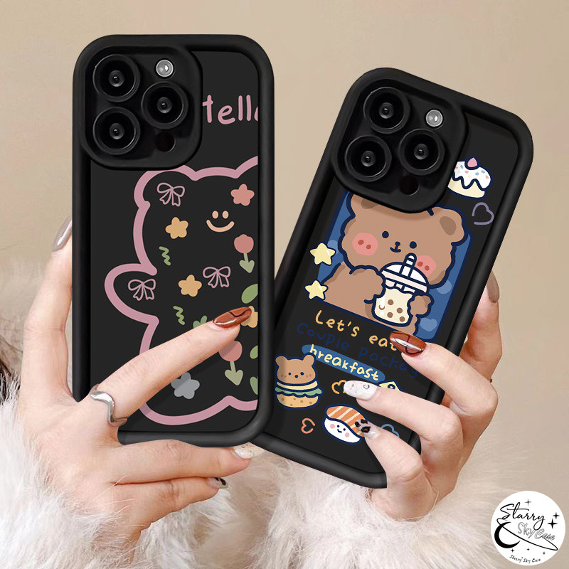 ยิ้มStar Bowหมีดอกไม้Love Heart Burgerเค้กนมชาเค้กหมีสําหรับVIVO Y02 Y35 Y17 Y78 Y17s Y36 Y15 Y91 Y1