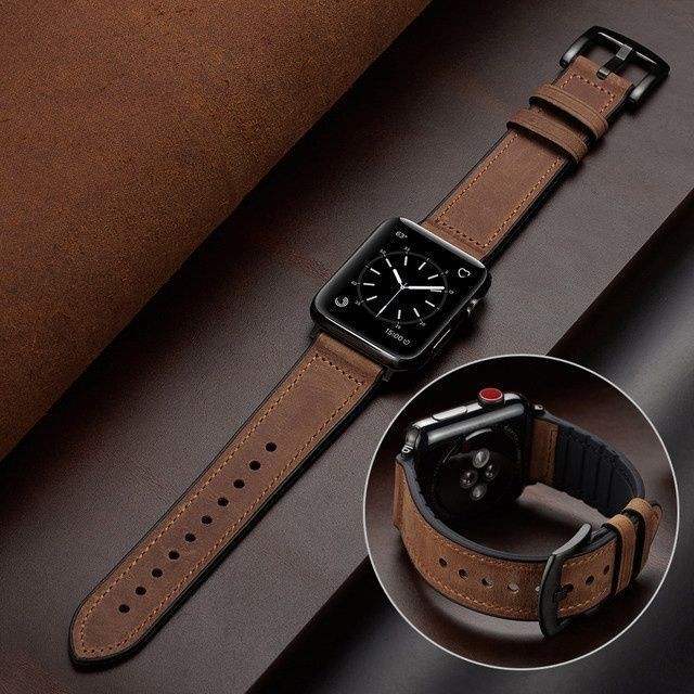 สายนาฬิกาข้อมือหนังวัวแท้ สําหรับ Apple Watch 87 Iwatch 6 54 SE2 s9