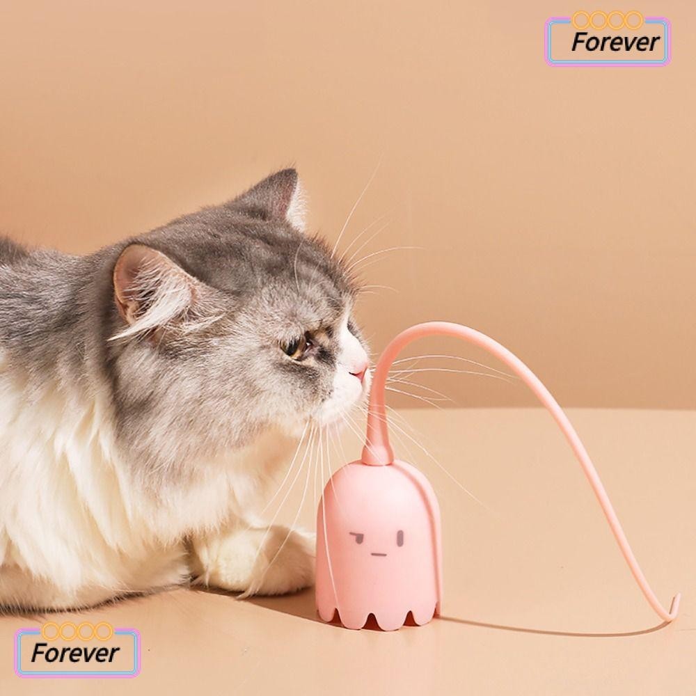 Forever ของเล่นแมว แบบโต้ตอบ USB ซิลิโคน แมว ทีเซอร์สติ๊ก อัจฉริยะ ไฟฟ้า หมุนอัตโนมัติ หางหนู ของเล่น อุปกรณ์สัตว์เลี้ยง