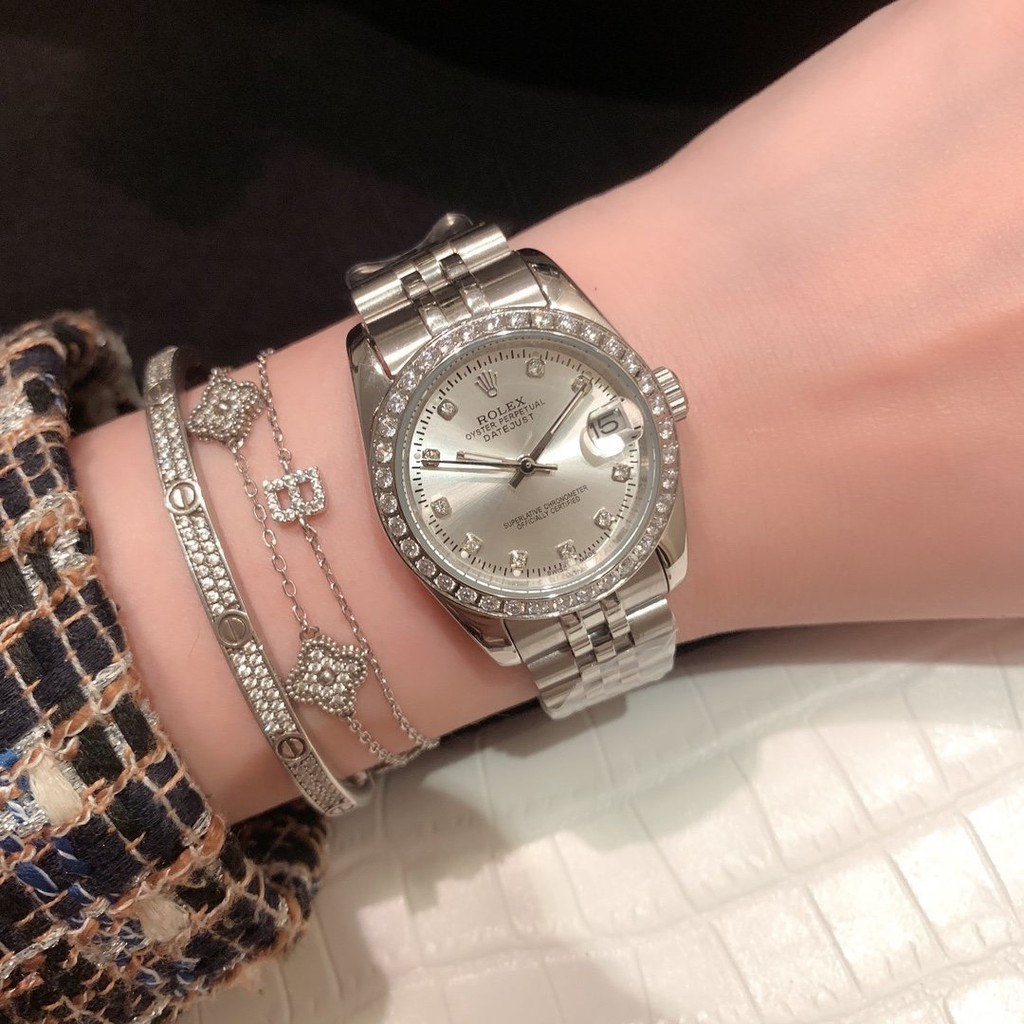 Rolex Datejust แหวนเพชร Citizen Calibre 8213 นาฬิกาข้อมือคู่รัก
