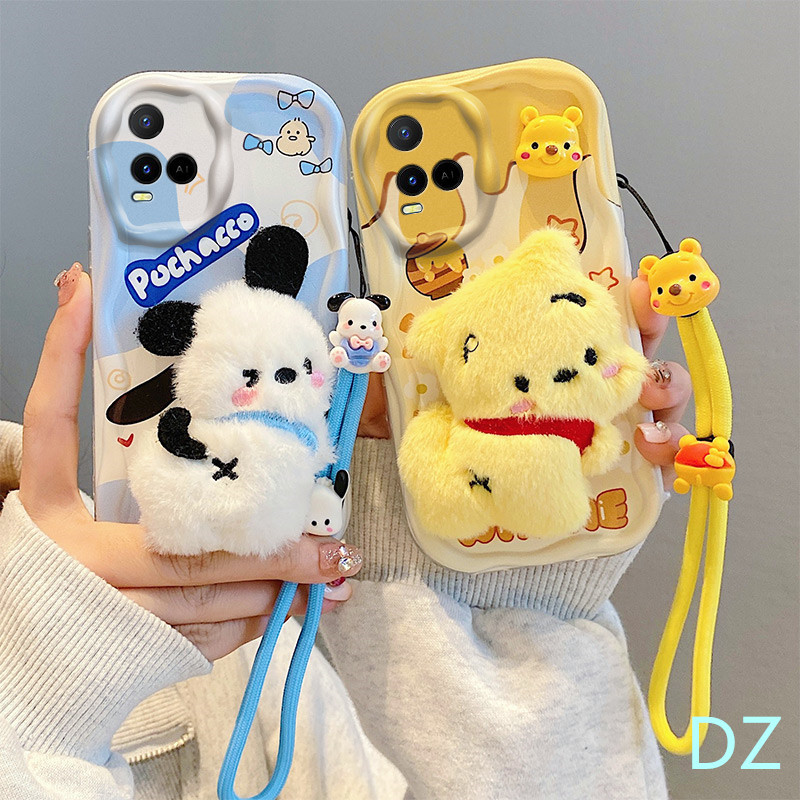 เคส Vivo Y21 Y21T Y21S Y33S Y33T T1X กรณีโทรศัพท์มือถือ ตุ๊กตาน่ารัก สร้อยข้อมือ