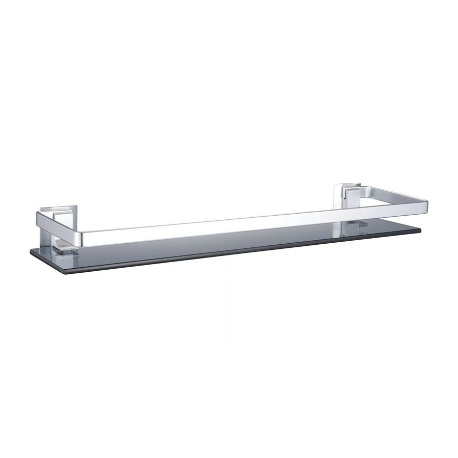 Shopping Idea Verno ชั้นวางกระจกขอบอะลูมิเนียม ยาว 38 ซม. รุ่น PQS-BT-B40-1F สีดำ ขนาด 38x12x5.8 ซม. ฮิตติดเทรน