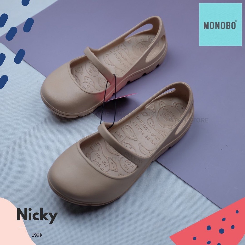 รองเท้าไม่มีสาย Monobo รองเท้าคัชชูยางแบบสวม รุ่น Nicky (5-8)