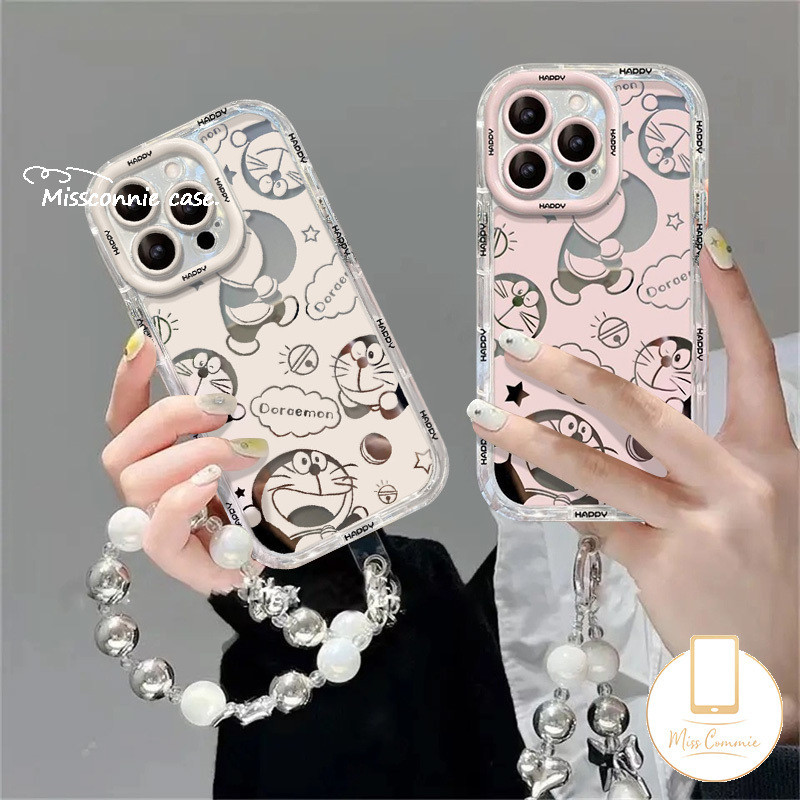 เคสโทรศัพท์มือถือนิ่ม ลายการ์ตูนโดราเอมอน และเฮลโลคิตตีน่ารัก สีแคนดี้ หรูหรา สําหรับ IPhone 11 14 13 15 12 Pro Max 7Plus XR XS Max X 8 15 7 Plus