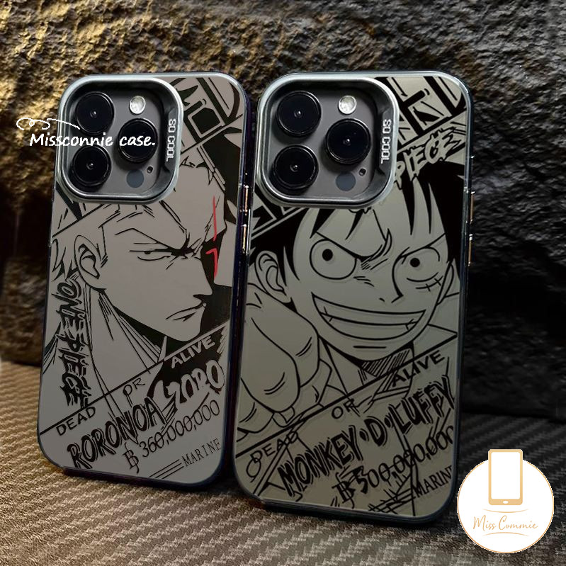 เคสโทรศัพท์มือถือ โลหะ ลายการ์ตูนลูฟี่ โซโร ซาโบ้ วันพีซ สําหรับ Oppo A57 A38 A18 A3s A7 A52 A55 A9 A77s A96 A5s A16 A98 A58 A31 A74 A17k A17 A16s A53 A76 A1K A12 A78 A77 Reno 5F 5