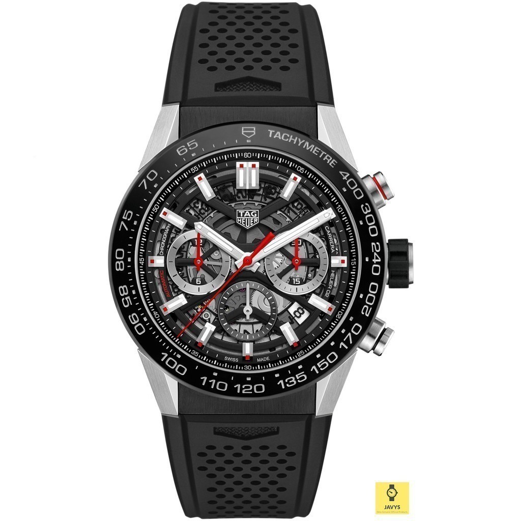 TAG HEUER แท็ก HEUTER CARRERA CBG2A10. Ft6168/นาฬิกาผู้ชาย/chronograph/skeleton/automatic/45mm/สายยา