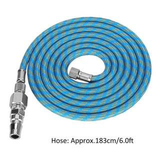 AURO Airbrush ท่อ,พร้อมขั้วต่อ 1/8 นิ้วสีฟ้าแปลงหลอดลม, Universal Nylon Air Pump อุปกรณ์เสริม Air Compressor