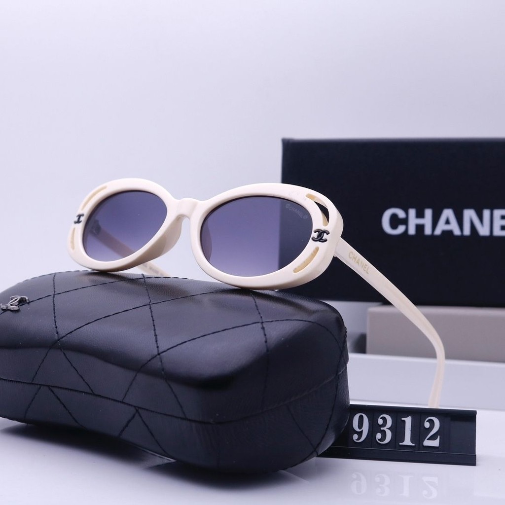 Chanel 2024 Camellia Series แว่นตากันแดด กรอบทรงกลม ใบยาว ขนาดเล็ก สําหรับผู้ชาย ผู้หญิง