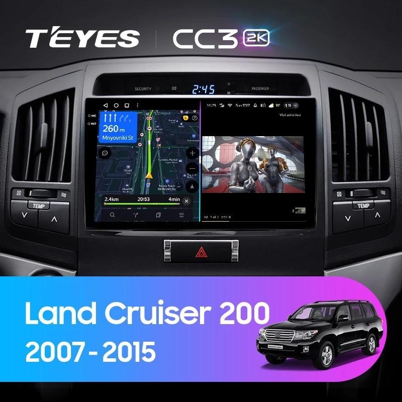 Teyes เครื่องเล่นมัลติมีเดีย วิทยุ CC3L CC3 2K GPS Android 10 No 2din 2 din สําหรับ Toyota Land Cruiser 11 200 2007-2015