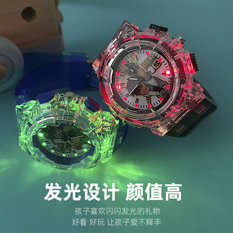 Ben 10 นาฬิกา Led สําหรับเด็กนาฬิกาอะนิเมะแฟลชที่มีสีสันนาฬิกาเด็กนาฬิกาควอตซ์ของเล่นเด็กวันหยุดของขวัญวันเกิดของขวัญ Ben 10 นาฬิกา Omnitrix