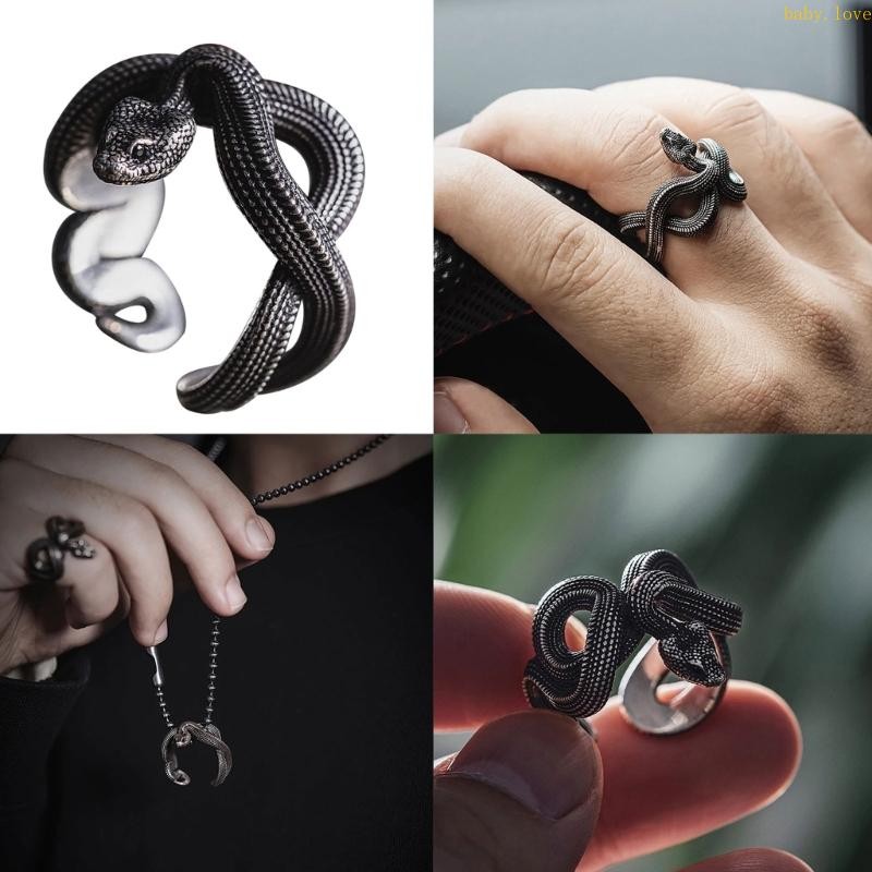 Blove* Couples Accessories Aesthetic Jewelry Gift Gothic Snake Rings for Women Men