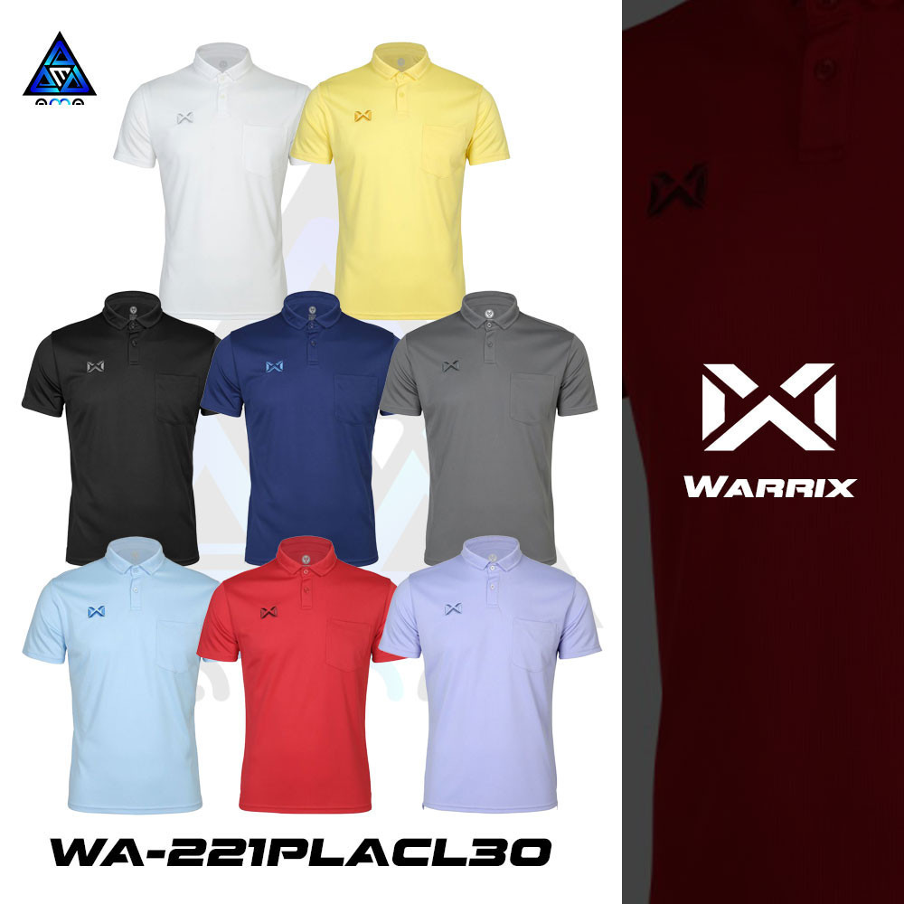 SS เสื้อ WARRIX  รุ่น PIQUE PLUS รหัส WA-221PLACL30 วาริกซ์ เสื้อโปโล WARRIX ชายและหญิง ของแท้100%