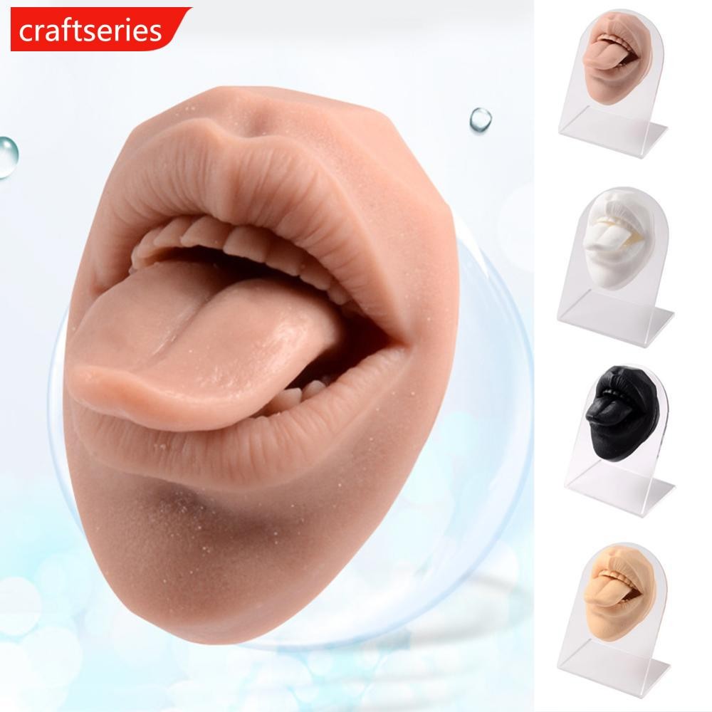 Craftseries ซิลิโคนรุ่นของมนุษย์ลักษณะใบหน้าปาก 3D ลิ้นรุ่นเจาะการฝึกอบรมแม่พิมพ์ Lip เล็บลิ้นเล็บขาตั้งจอแสดงผล G3P8