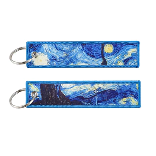 ญี่ปุ่นอะนิเมะ Cool เย็บปักถักร้อย Key Fobs Key แท็กรถยนต์พวงกุญแจสําหรับเพื่อนแฟชั่น KeyRing ของขวัญ