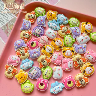 [100ในสต็อก] เครื่องประดับเรซินหัวซานริโอเงา DIY ครีมเจลเคสโทรศัพท์กิ๊บติดผมรองเท้าหลุมอุปกรณ์ดิสนีย์