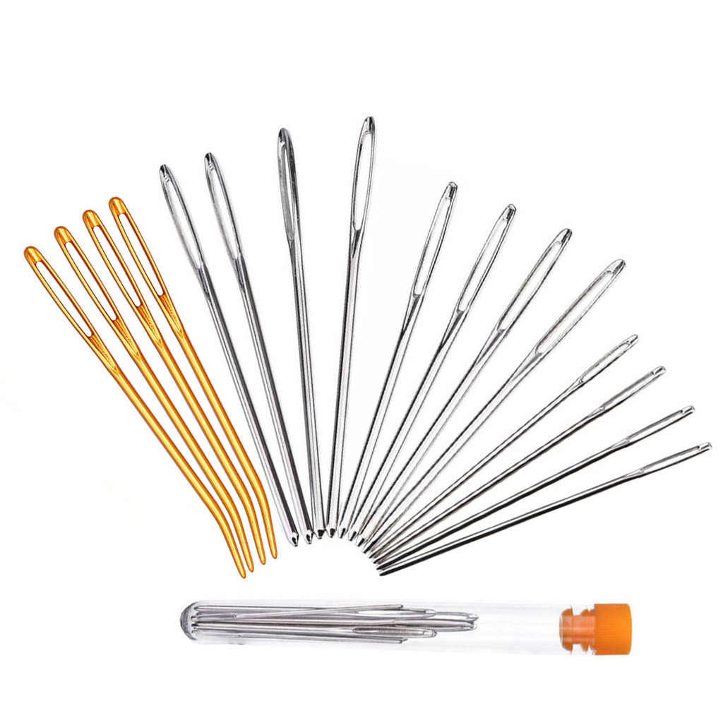 9-20 ชิ้นขนาดใหญ่ Eye Blunt เย็บเข็ม Cross Stitch เข็มถัก Handmade หนังเย็บปักถักร้อยด้ายเข็มอุปกรณ์เย็บผ้า