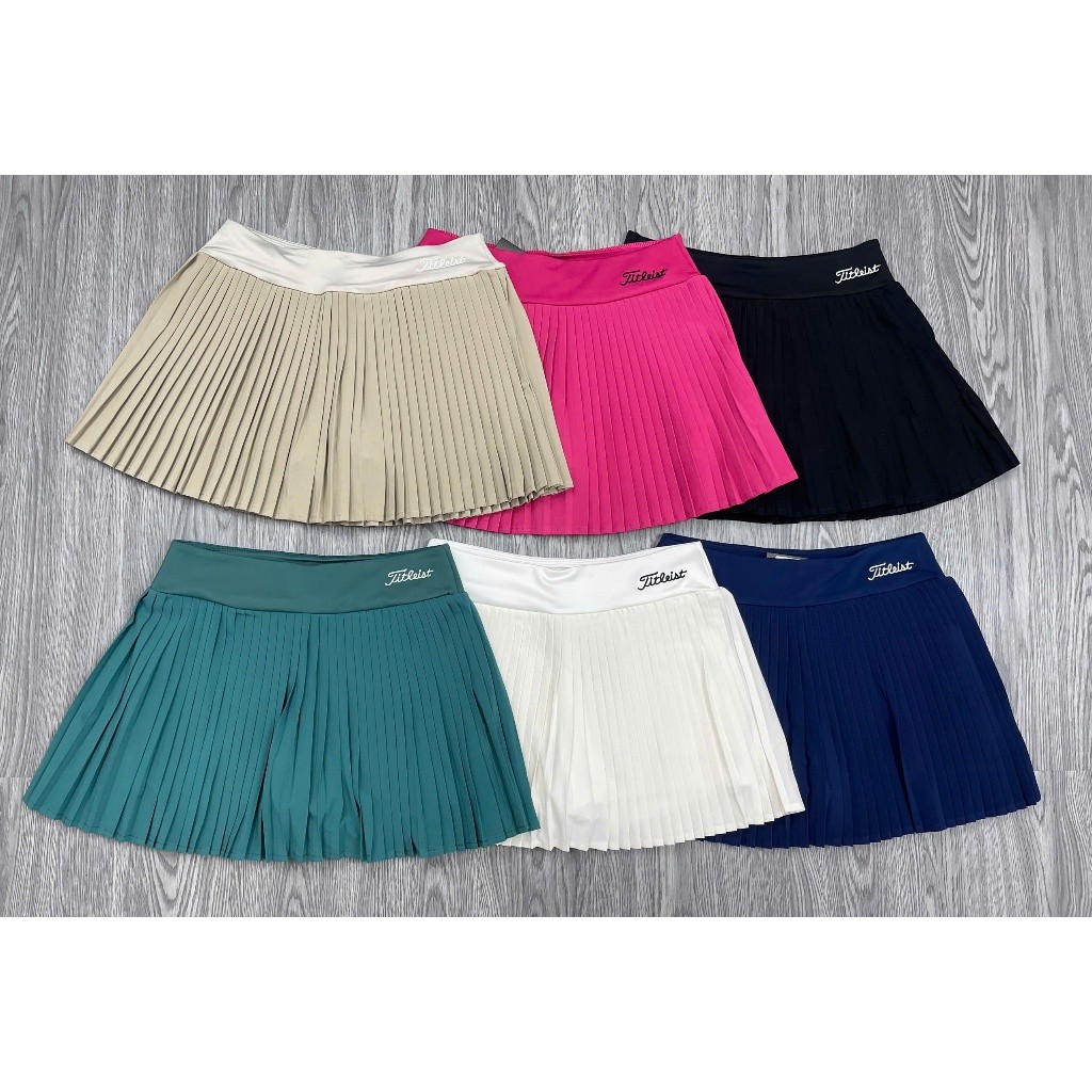 ไทเทิลลิสต์ กระโปรงกีฬาจีบขนาดเล็ก ผ้า และ สวยงาม 2 ชั้นพร้อมกระเป๋าสําหรับ ลูกชิ้น, กอล์ฟ, เทนนิส -