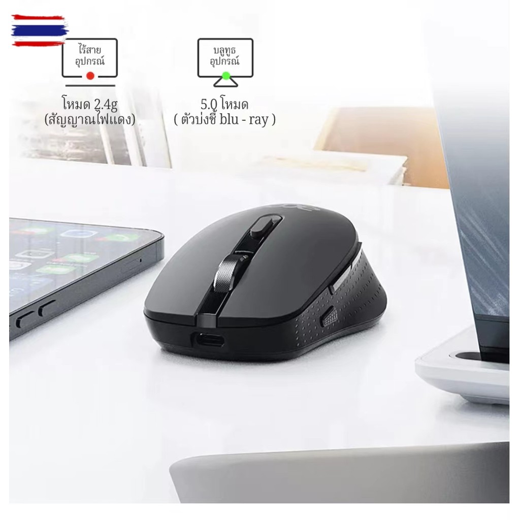 Acer เมาส์ลูทูธไร้สาย M155 ลูทูธ 5.0 2.4G โหมดคู่ Type-C ชาร์จ 800 1200 1600DPI สําหรัเล่นเกม ทํางาน