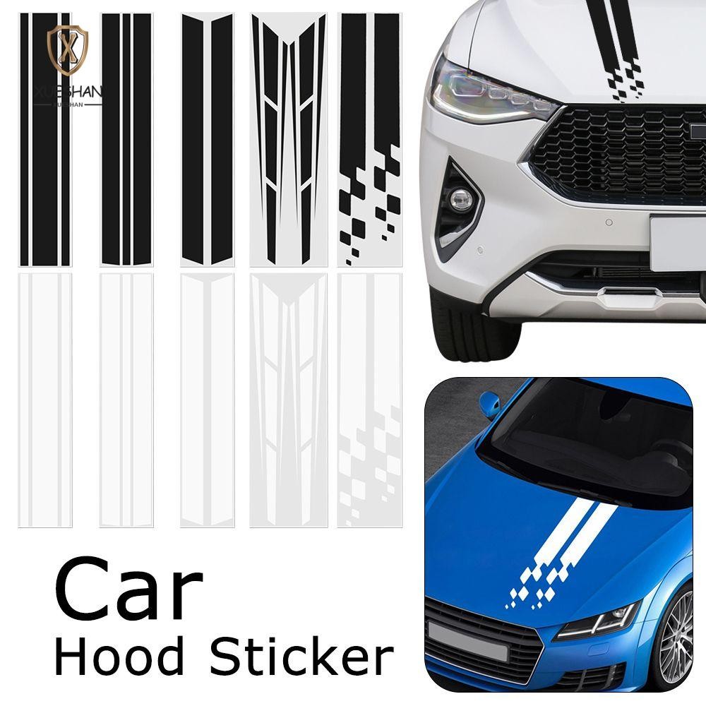 Xueshan สติ๊กเกอร์ฝากระโปรง Easy to Operate Racing Sports Style วัสดุไวนิล Car-Styling Decal