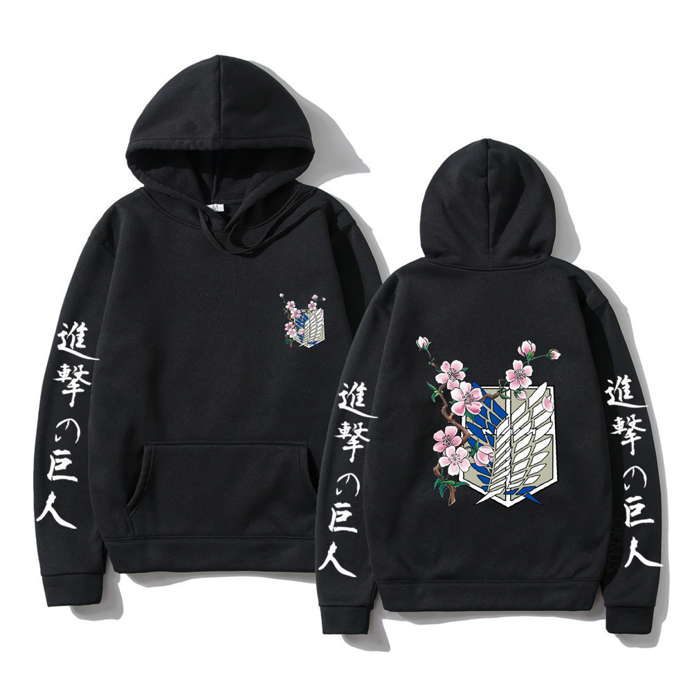 รุ่นเกาหลี เสื้อฮู้ด Captain Top ขายดี David หลวม Levi Attack on Titan เสื้อฮู้ดคู่ อนิเมะญี่ปุ่น